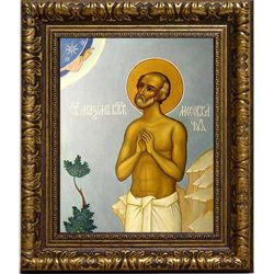 Максим Московский блаженный. Икона на холсте.