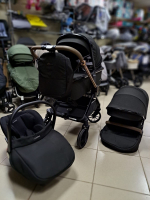модульная коляска 3в1 Luxmom B1автолюлька+ перекидная ручка / черного цвета
