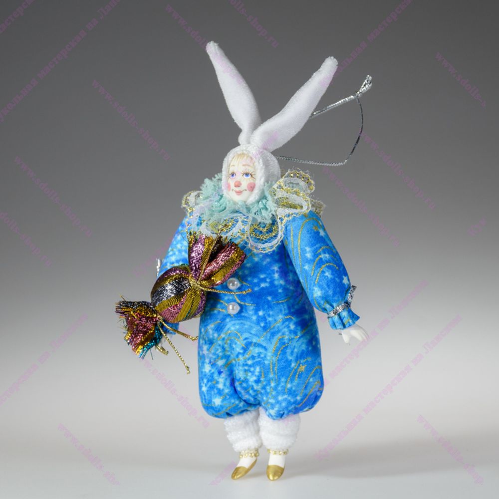 Ёлочная игрушка Зайка с аксессуаром