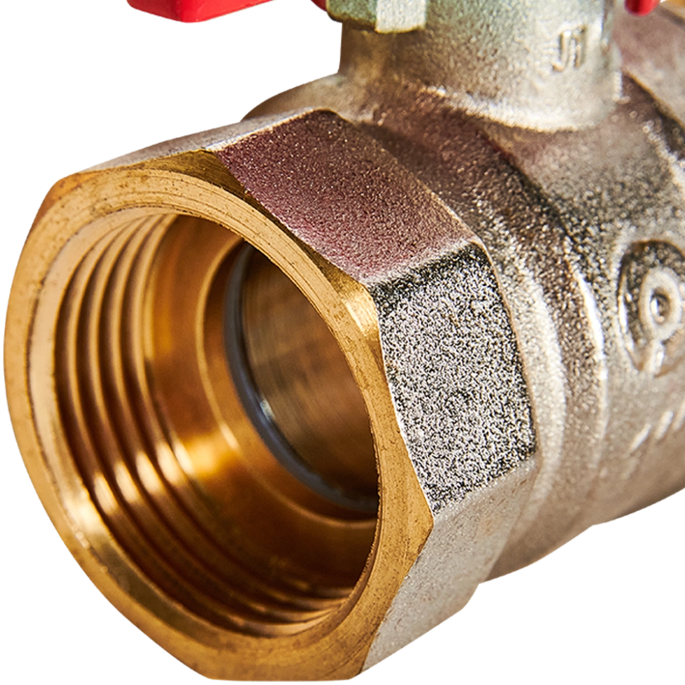 Кран шаровой полнопроходной ROMMER - 1" (ВР/НР, PN40, ручка-бабочка)