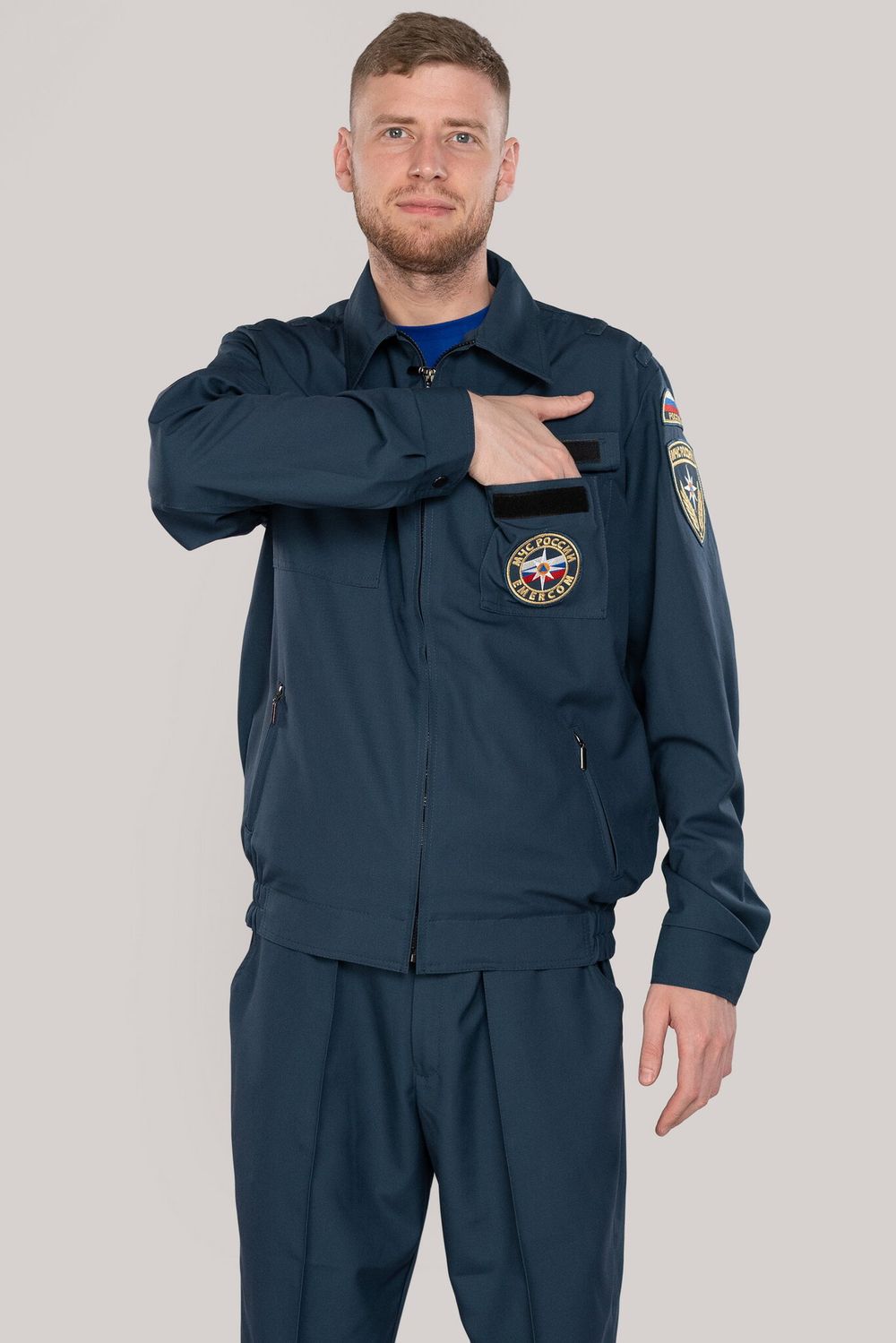 Костюм летний мужской МЧС (Патруль-240, серо-синий)