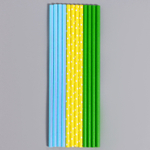 Трубочки бумажные голубые, желтые, зеленые 20 см 12 шт.