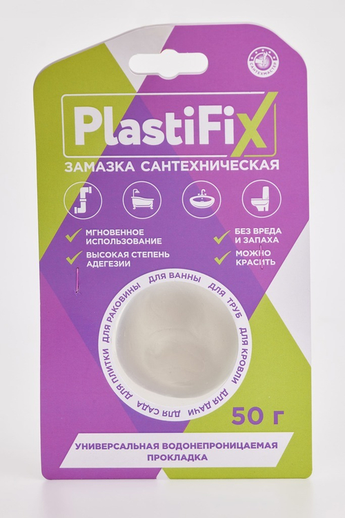 Замазка сантехническая 50г. PlastiFix блистер