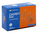 Скрепки, 25 мм, овальный профиль, оцинкованные, 100 штук