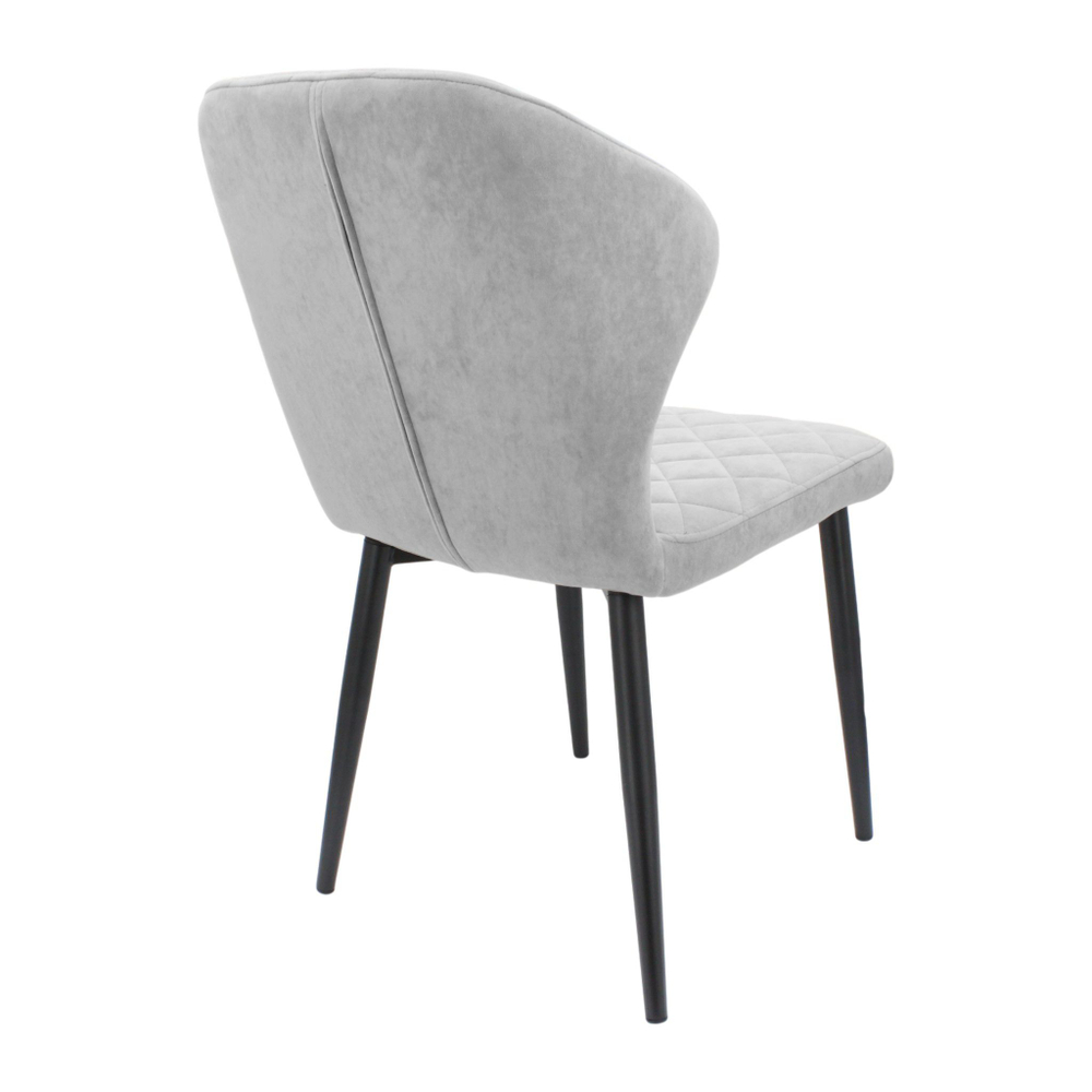 Стул "Монро" (арт. 338), велюр Бренди В20 светло-серый, ножки черные