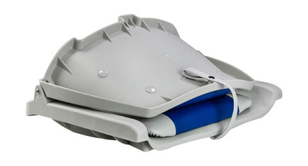 Кресло мягкое складное, обивка винил, цвет серый/синий, Marine Rocket