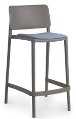 Стул полубарный пластиковый с обивкой Papatya Joy-S Bar Soft 65, тортора