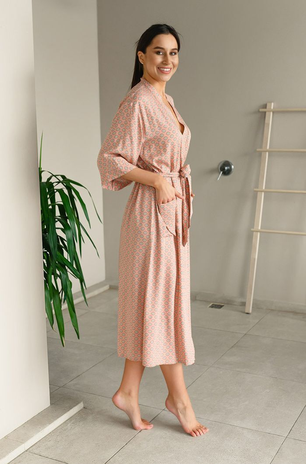 Легкий домашний халат Aleksa (Размер: L-XL) (Цвет: разноцветный)