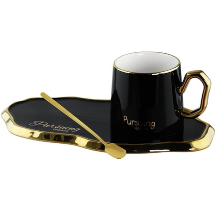 Lenardi 106-082 Чашка 250 мл с блюдцем и ложкой в под.уп.(х24)Фарфор