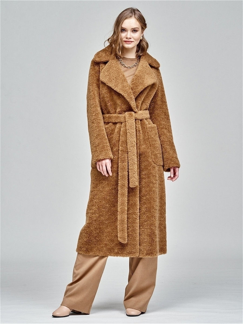 Пальто из шерсти шуба чебурашка тедди, SilverFox (арт. S978rm013bz)