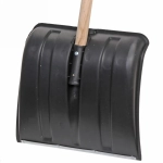 Лопата снеговая пластиковая 380*365 мм, с оцинк.планкой, с дер.черенком и V-ручкой, d=32