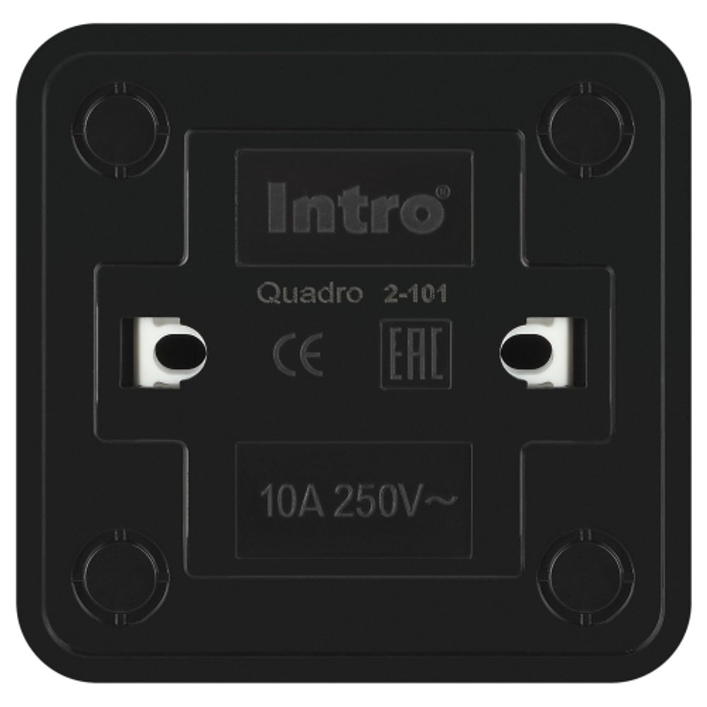 Выключатель Intro Quadro 2-101-05 10А-250В IP20 ОУ антрацит | Intro Quadro