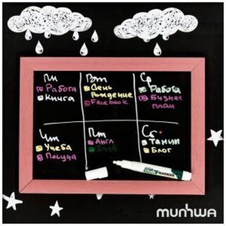 Маркер меловой Chalk Marker 3мм, спиртовая основа, белый MunHwa