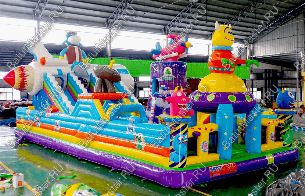 Коммерческий батут "Космические зверята" 14*7*6 м