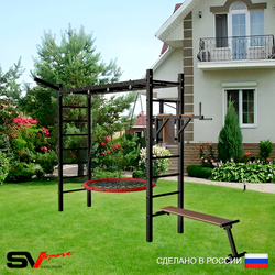 Уличная шведская стенка Sv Sport рукоход У5521.1 (Брусья/Скамья/Гнездо 100см/Кронш бокс)