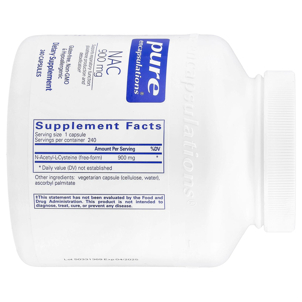 Pure Encapsulations, NAC, 900 мг, 240 капсул