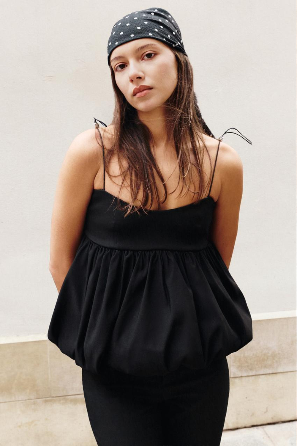 ZARA ТТОП-БАЛЛОН С ФИКСАТОРАМИ, ЧЕРНЫЙ