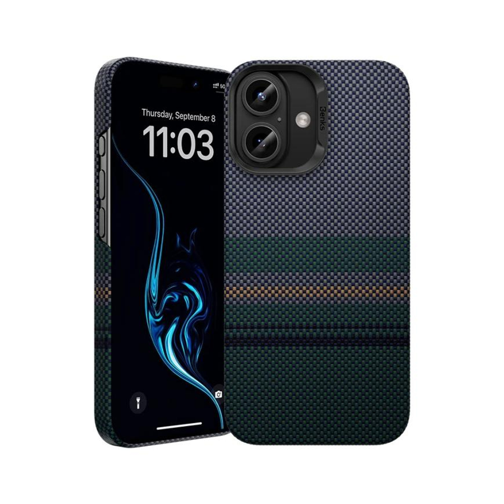 Кевларовый чехол MagSafe Benks ArmorAir Aurora для iPhone 16 Тонкий чехол из арамидного волокна DuPont Kevlar плотностью 600 ден