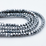 Гематит (имитация), цвет серебристый, размер около 3*1 мм, цена за нить 38 см
