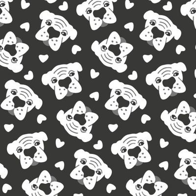 Buy black and white fabric dog