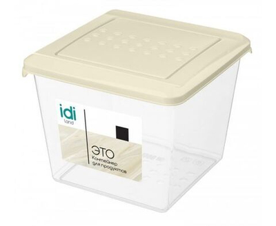 Idiland Контейнер для продуктов "Asti" квадратный 1,0л (светло-бежевый) 221100425/01
