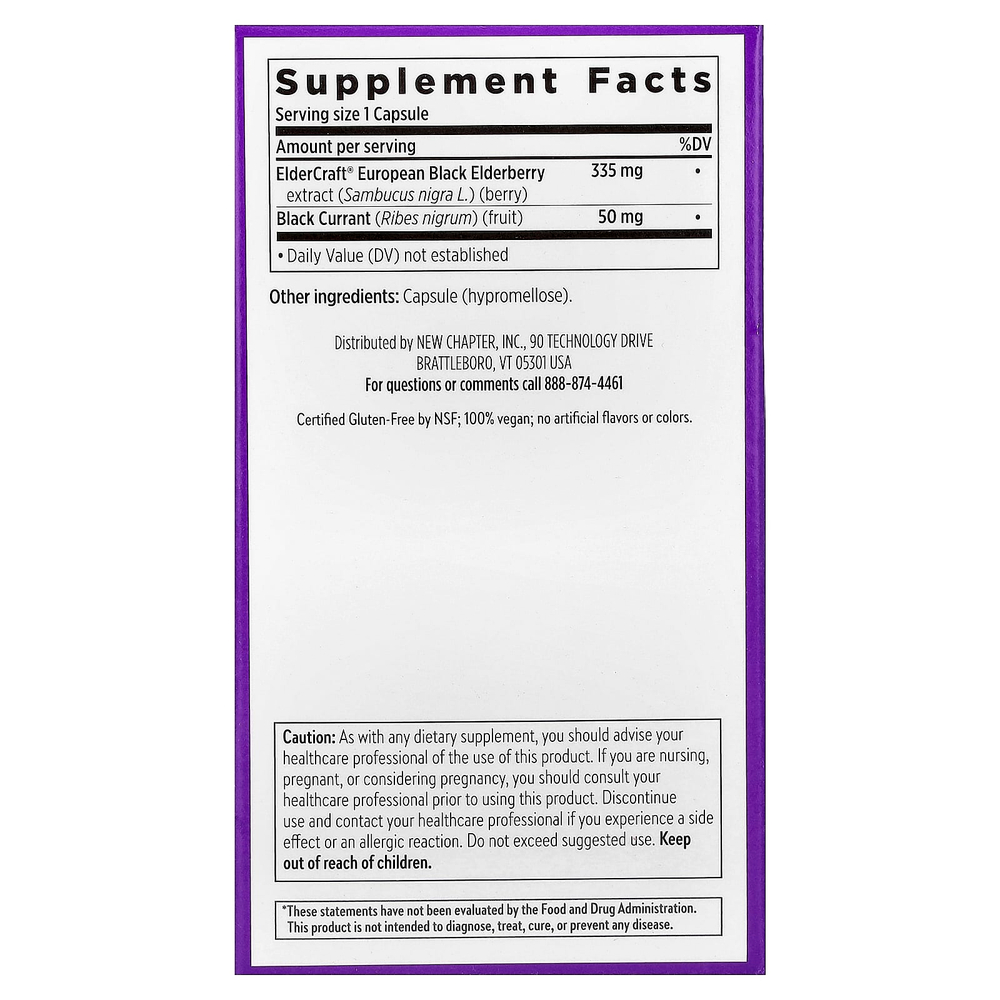 New Chapter, Elderberry Force™, 60 веганских капсул
