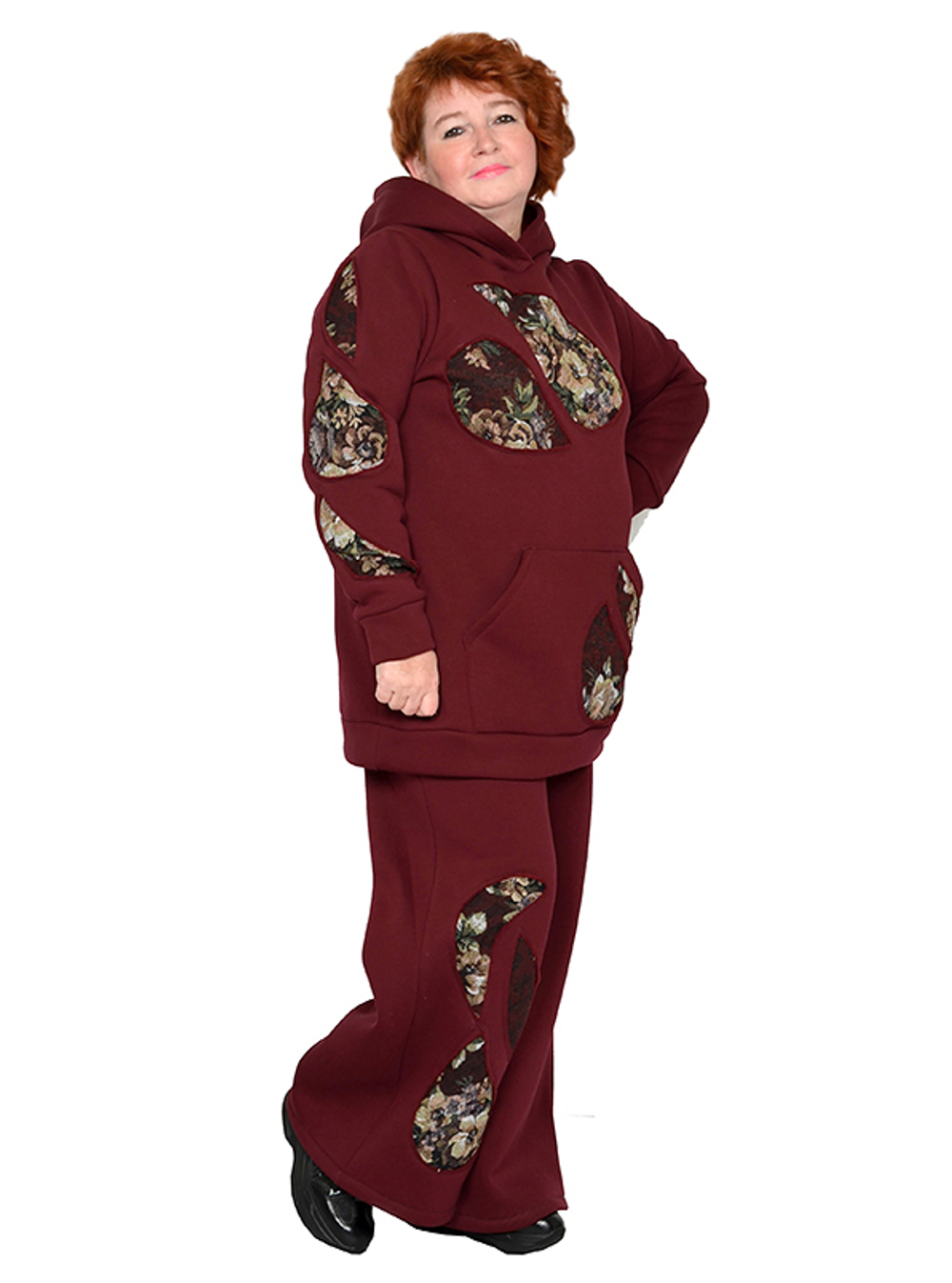 Брюки широкие из футера с начесом Любава