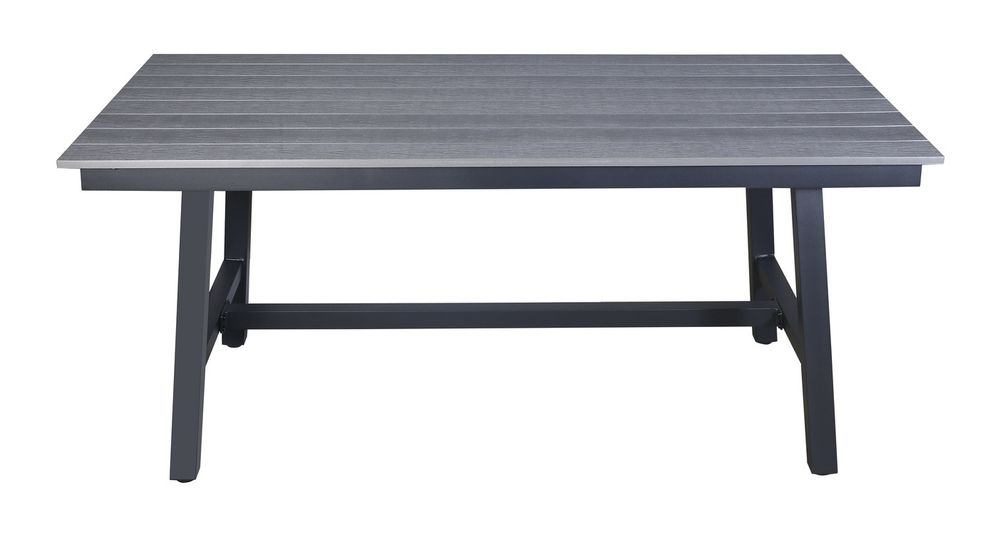 "Сан Ремо" стол обеденный из ДПК, каркас алюминиевый темно-серый