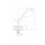 Смеситель для кухни 1/2 кер ПРОФСАН ПСМ-117-80 "СТАНДАРТ-Б"  выс.пов.излив, б/подв, п/гайку  ХРОМ