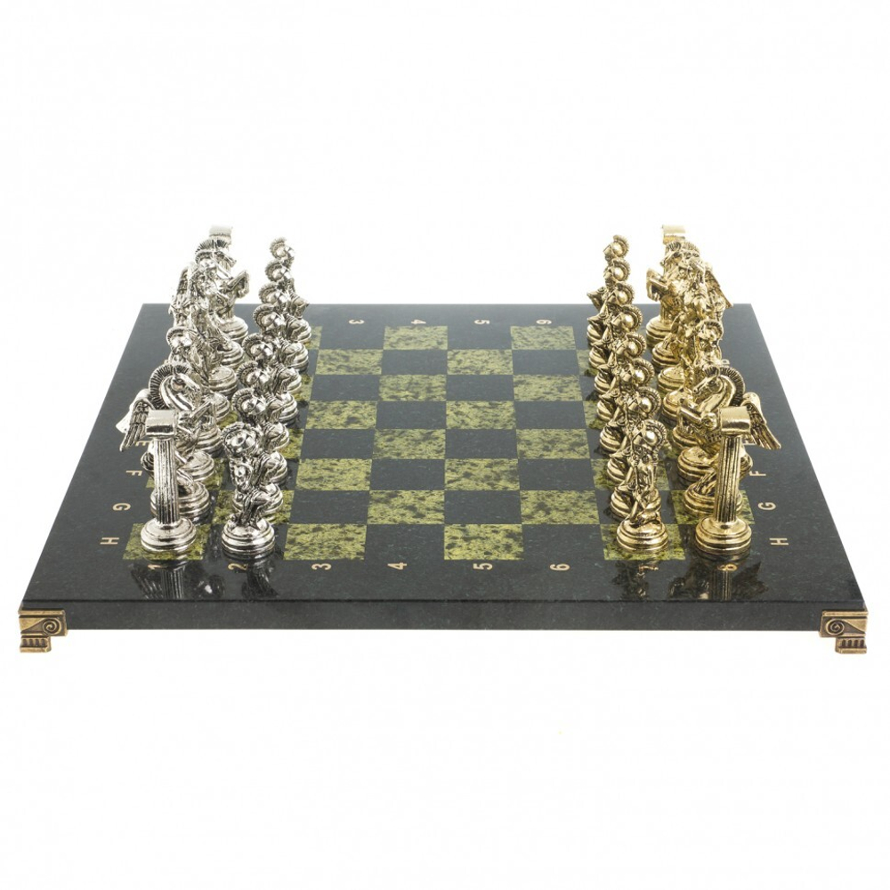 Шахматы "Восточные" доска 40х40 см змеевик фигуры металлические G 122622