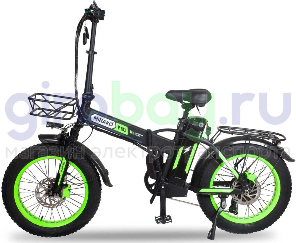 Электровелосипед Minako F10 Pro 2025 года (48V/20Ah) - Салатовый обод фото №2