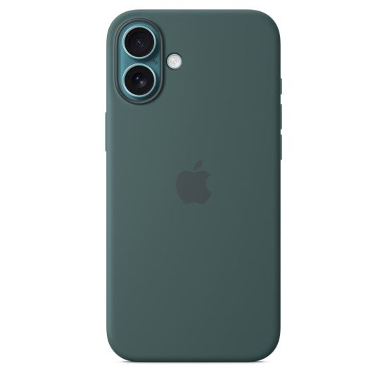 Силиконовый чехол для iPhone 16 с MagSafe – Lake Green ( Зелёный озёрный)