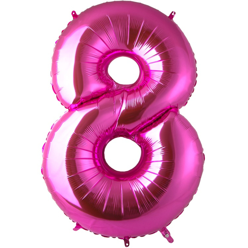 Шар фольгированный Цифра 8 101 см (Розовый)