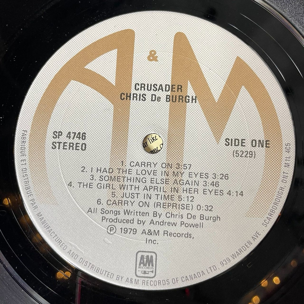 Винтажная виниловая пластинка LP Chris De Burgh Crusader (Canada 1979)