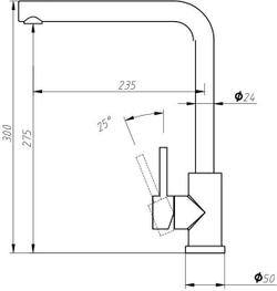 Смеситель для кухни Aquanet Steel AF211-41S