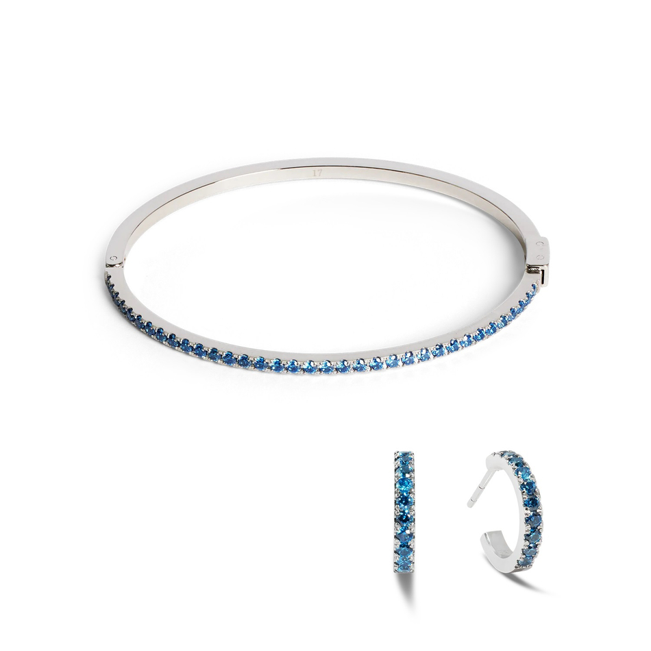 Серьги Coeur de Lion Hoop Blue-Silver 15мм 0146/23-0717
