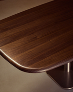 Стол Melvar из 100% орехового шпона с основанием из стали 180 x 100