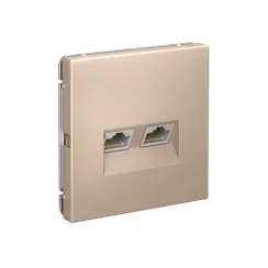 Розетка компьютерная 2-м ArtGallery RJ45 + RJ45 кат.5E механизм песочн. SE GAL001285