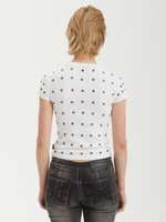 Женская Футболка Sync White Eyelet Detail Baby