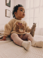 Толстовка флисовая и легинсы в комплекте для малышей Next 904-482, Бежевый, Коричневый