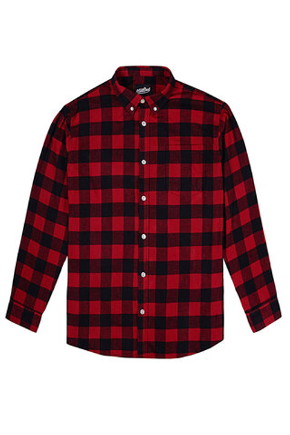 Рубашка фланелевая в клетку красно черная