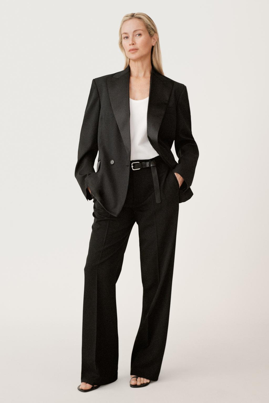 ZARA БРЮКИ ПРЯМОГО КРОЯ ИЗ СМЕСОВОЙ ШЕРСТИ — 50TH ANNIVERSARY, ЧЕРНЫЙ