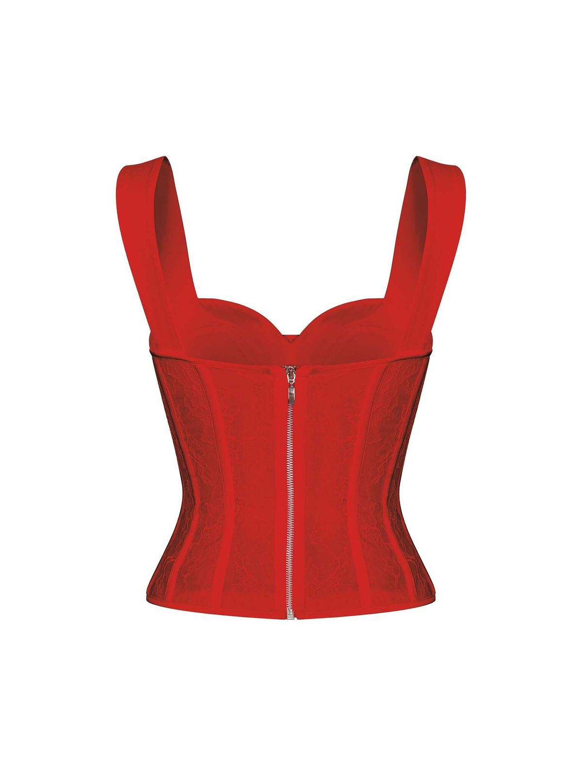 Топ-бюстье корсетного типа из сатина и кружева