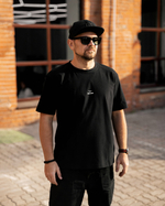 Футболка свободного кроя, черный, размер XXL