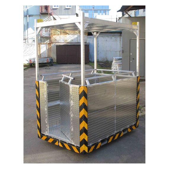 Люлька подвесная алюминиевая MEGAL ЛПА - 4/1 с защитным демпфером сигнального цвета