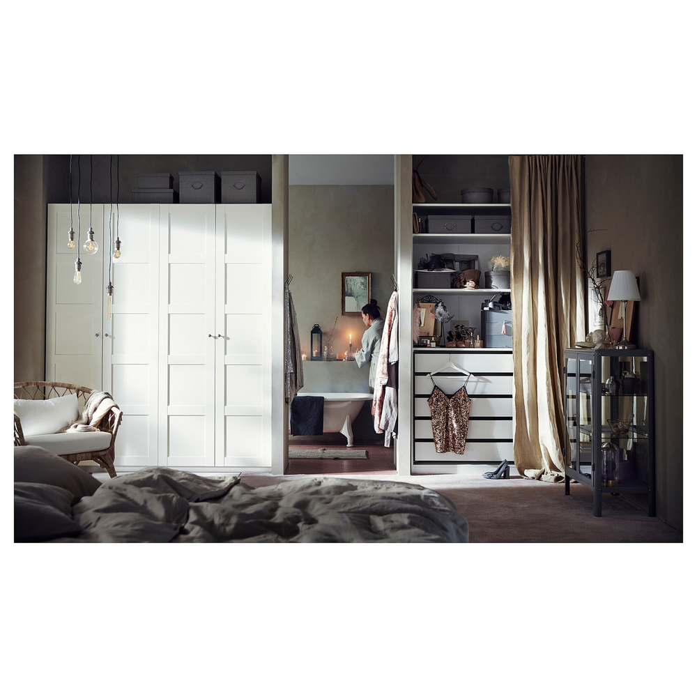 Гардероб PAX IKEA с 5 ящиками 150x58x201 см (белый) 150*58*201 см, Белый   Фиеста