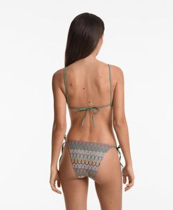 OYSHO Вязаный крючком треугольный топ бикини, аквамариновый