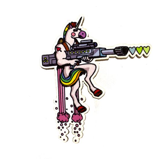 Деревянный значок. Единорог