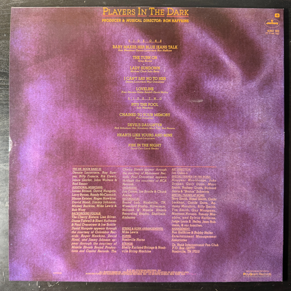 Dr. Hook ‎– Players In The Dark (Скандинавия 1982г.)Т
