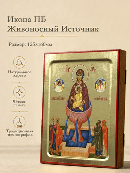 Икона Пресвятой Богородицы, Живоносный Источник на дереве: 125 х 160 (Синопсисъ)